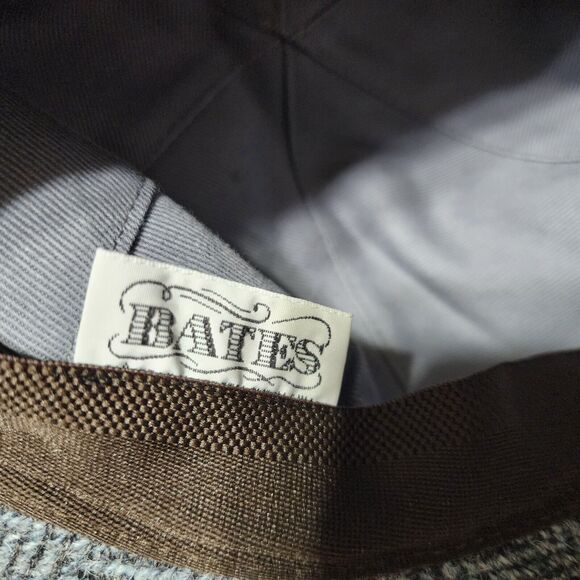 VTG Bates Deerstalker Harris Tweed Bluish Gray Herringbone Wool Hat Sz 58 7 1/8 - Picture 7 of 10